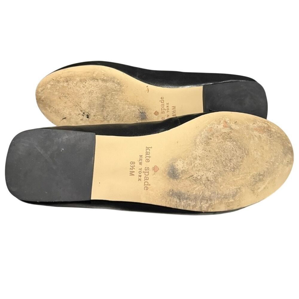 Kate Spade Women’s Bow Flats Loafers Black White Size 8.5 M Almond Toe - Picture 9 of 9